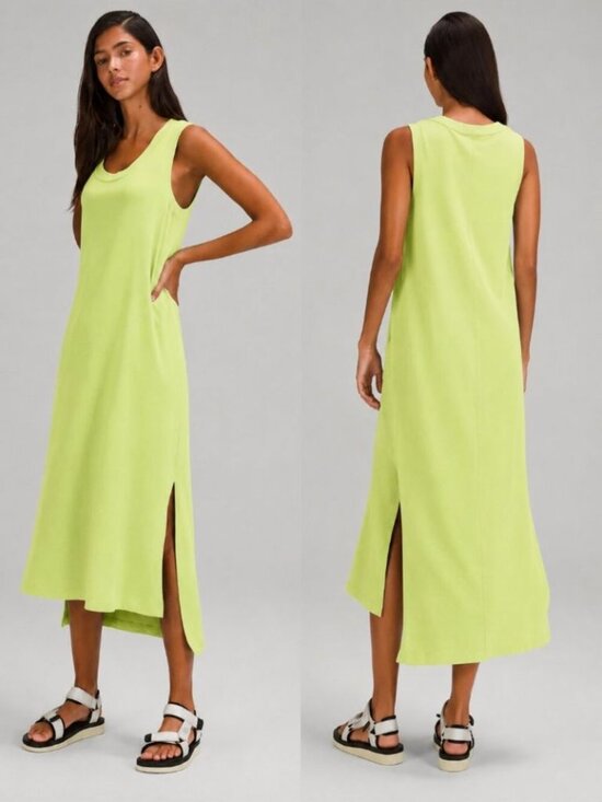 lululemon athletica Dresses & Skirts - Lululemon All Yours Tank Maxi Dress Pima Cotton Lounge Stretch Crispin Green